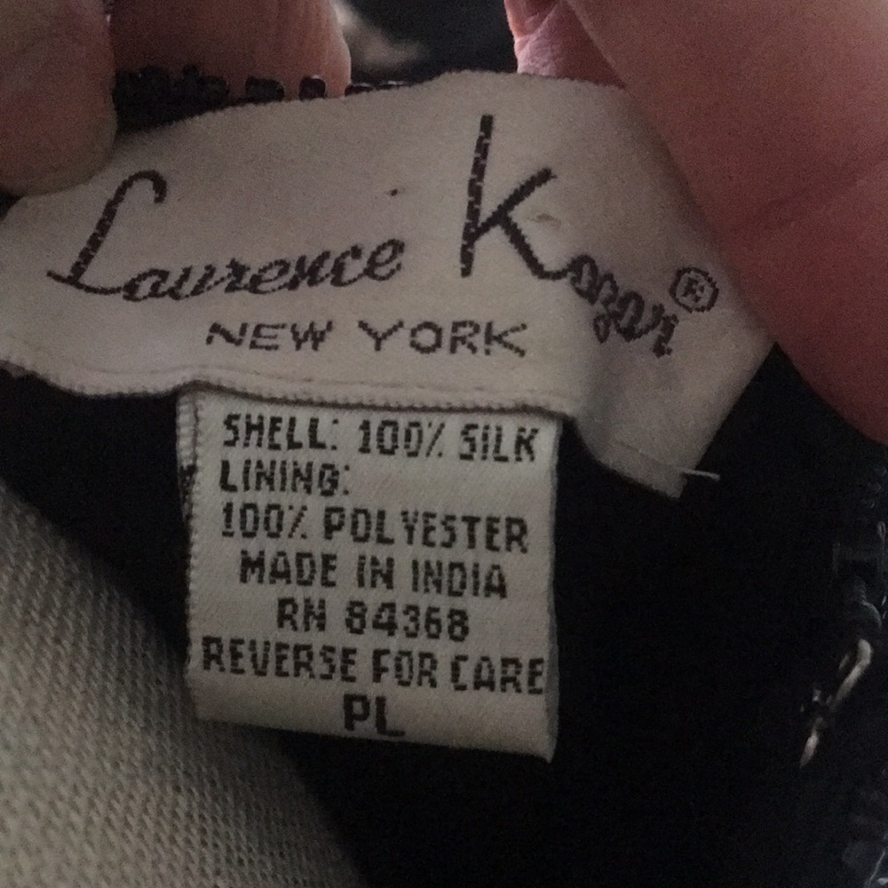 Laurence Kazar NEW YORK black beaded lined cocktail dress 100% silk - Picture 4 of 8